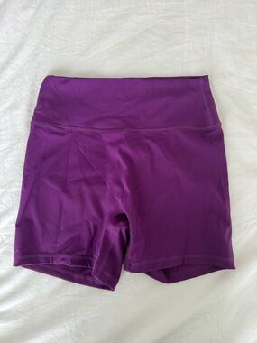 High-Waist Purple Women’s Active Shorts